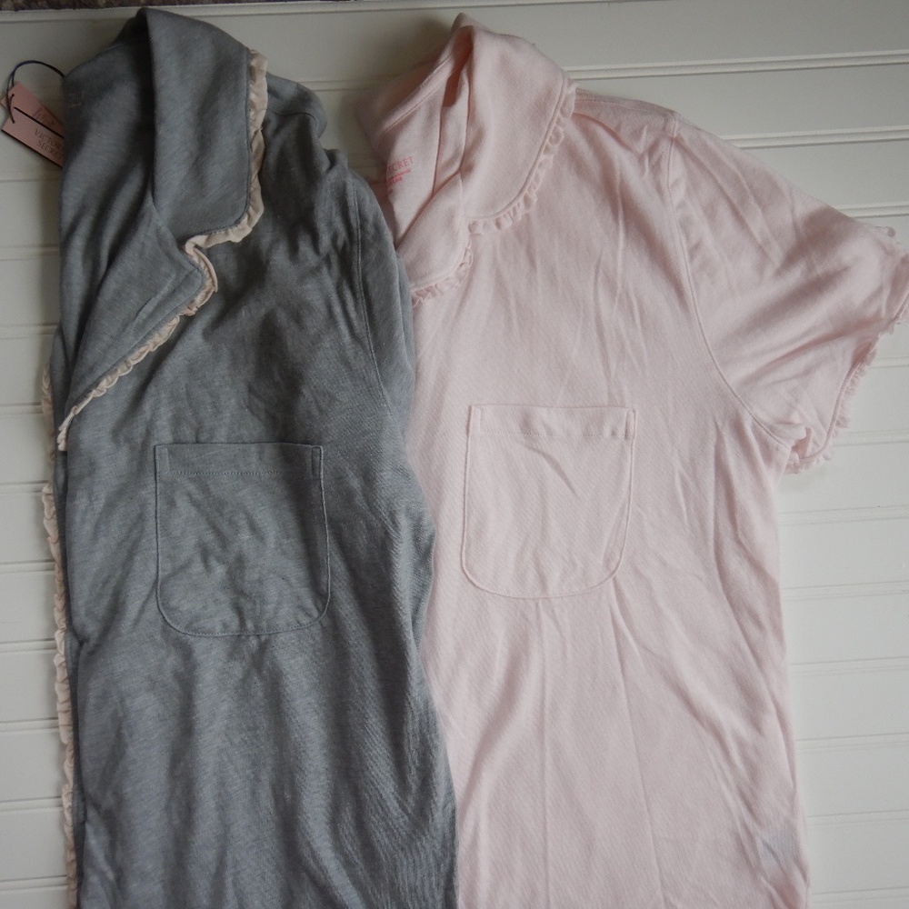Victoria's Secret Gray & Light Pink Pajama Tops